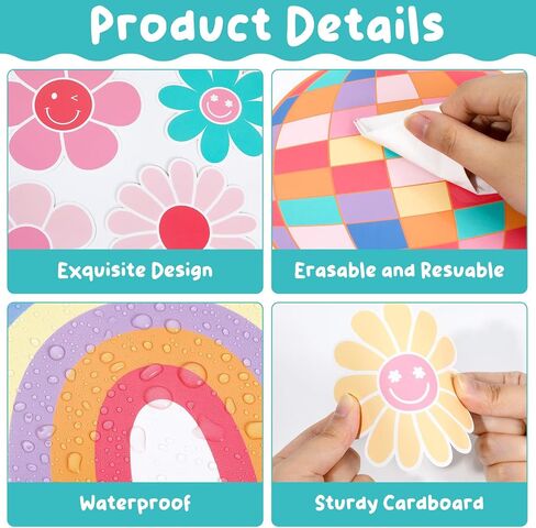 Hippie Boho Classroom Bulletin Board Decorations Groovy Retro Back to School Bulletin Set It's a Beautiful Day for Learning Classroom Decoration Colorful Cutout for Teacher Kindergarten Preschool Wall in Saudi Arabia