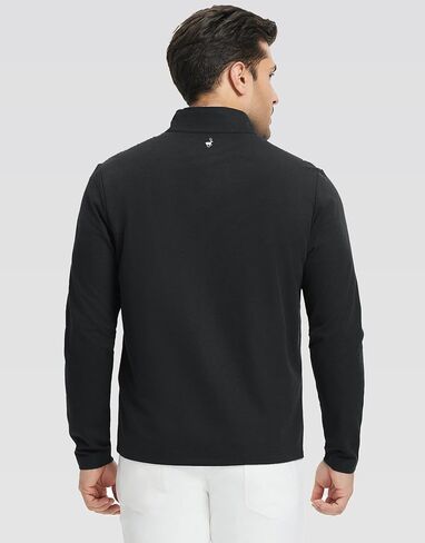 بلوفر روان بسحاب ربعي للرجال أداء جاف مناسب رياضي غير رسمي للجولف برقبة وهمية وأكمام طويلة بلوفر بنصف سحاب in Kuwait