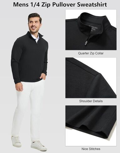 بلوفر روان بسحاب ربعي للرجال أداء جاف مناسب رياضي غير رسمي للجولف برقبة وهمية وأكمام طويلة بلوفر بنصف سحاب in Kuwait