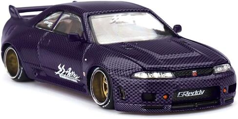 Diecast Model Car Compatible with Kaido House x Mini GT 1:64 Nissan Skyline GT-R (R33) Active Carbon R V2 Purple Carbon Limited Edition KHMG163 in Kuwait