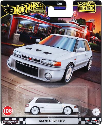 Hot Wheels Boulevard Mazda 323 GTR 1:64 Scale Die-Cast Car, White in Saudi Arabia