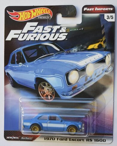 Hot Wheels Fast & Furious Premium Fast Imports, Blue 1970 Ford Escort Rs 1600 3/5 in Saudi Arabia