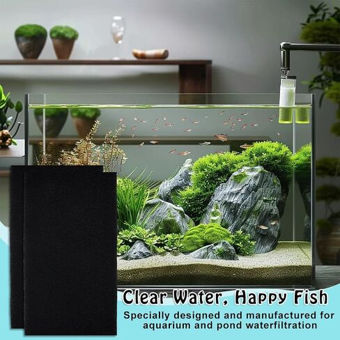 OLYCRAFT 2Pcs Activated Carbon Media Pad 30ppi Pre Filter Carbon Sponge Pads Cuttable Activated Carbons Media Pad Aquarium Sponge Filter Pads for Fish Tank Filters Aquarium-36x12x0.4 Inch in Saudi Arabia