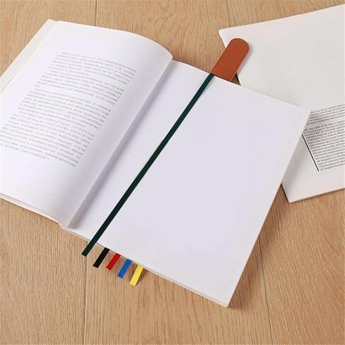 Ribbon Bookmarks Leather Bookmarks Creative Book Markers Bible Page Markers with 5 Color Ribbons for Book Reading, Book Accessories (Black) in Saudi Arabia