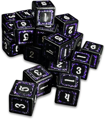 Sage's Portal Unique Metal D6 Dice Set 24 Piece Six Sided Dice for Dungeons and Dragons DND TTRPG Rolepaying Games D6 System Games and TCG Magic The Gathering (Splendor Royal Purple) in Kuwait