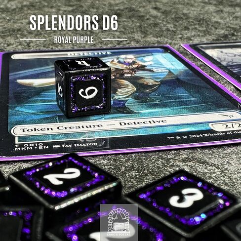 Sage's Portal Unique Metal D6 Dice Set 24 Piece Six Sided Dice for Dungeons and Dragons DND TTRPG Rolepaying Games D6 System Games and TCG Magic The Gathering (Splendor Royal Purple) in Kuwait