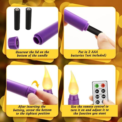 5 Pcs LED Flameless Advent Candle Set Christmas Advent Candles with Words Hope Peace Love Joy Christ Purple Pink White Taper Candles for Church Advent Wreath Rituals, 10 Inch (Melted with Words) in Saudi Arabia