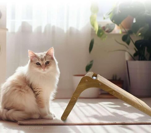 Snugglespruce L-hape Cat Scratcher ، 17.5 بوصة خدش القط للقطط الداخلية ، وحماية منصات خدش القط الأثاث ، والقطاعات الورق المقوى خدش مع لعبة الكرة ، و Catnip ، وكبير in Kuwait