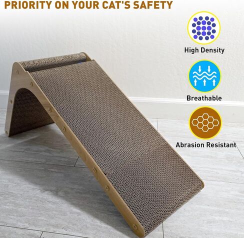 Snugglespruce L-hape Cat Scratcher ، 17.5 بوصة خدش القط للقطط الداخلية ، وحماية منصات خدش القط الأثاث ، والقطاعات الورق المقوى خدش مع لعبة الكرة ، و Catnip ، وكبير in Kuwait