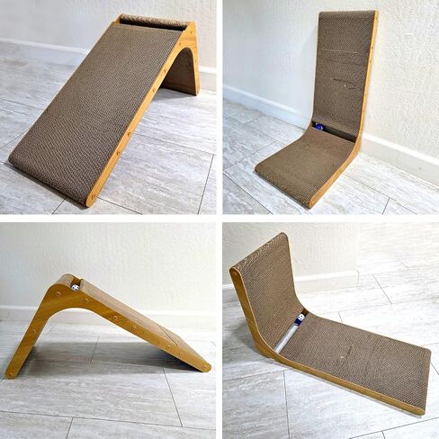Snugglespruce L-hape Cat Scratcher ، 17.5 بوصة خدش القط للقطط الداخلية ، وحماية منصات خدش القط الأثاث ، والقطاعات الورق المقوى خدش مع لعبة الكرة ، و Catnip ، وكبير in Kuwait