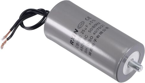 Uxcell CBB60 مكثف تشغيل 20 فائق التوهج 450 فولت تيار متردد 2 أسلاك 50/60 هرتز اسطوانة 74x40 مللي متر مع مسمار تثبيت M8 لمحرك مضخة المياه ضاغط الهواء in Saudi Arabia