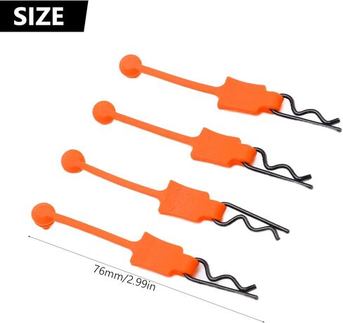 DILWE RC CLIP CLIP RETAINER ، 4pcs 1/10 RC Car Shell Bolt ، RC CAR COR Shell Clip Clip Model Car Car Clips Clips متوافق مع ARRMA AXIAL SCX10 REDCAT GEN8 RC CAR RC (Orange) in Kuwait