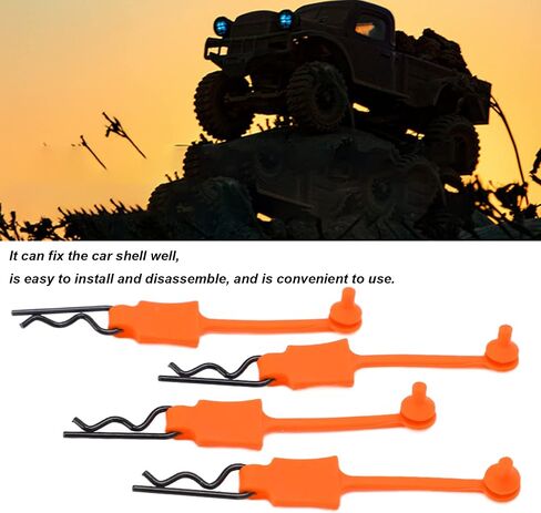 DILWE RC CLIP CLIP RETAINER ، 4pcs 1/10 RC Car Shell Bolt ، RC CAR COR Shell Clip Clip Model Car Car Clips Clips متوافق مع ARRMA AXIAL SCX10 REDCAT GEN8 RC CAR RC (Orange) in Kuwait