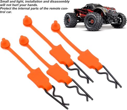DILWE RC CLIP CLIP RETAINER ، 4pcs 1/10 RC Car Shell Bolt ، RC CAR COR Shell Clip Clip Model Car Car Clips Clips متوافق مع ARRMA AXIAL SCX10 REDCAT GEN8 RC CAR RC (Orange) in Kuwait