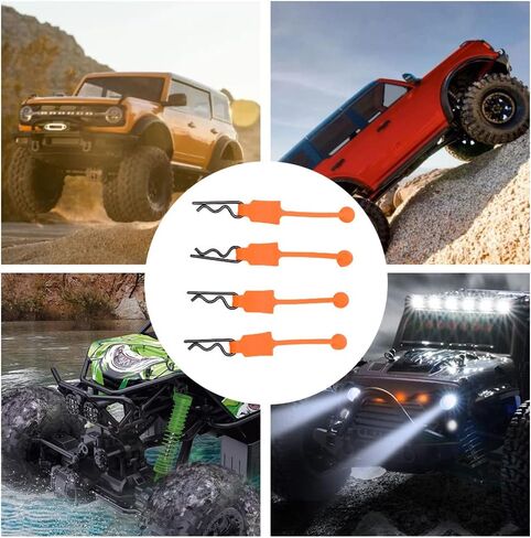 DILWE RC CLIP CLIP RETAINER ، 4pcs 1/10 RC Car Shell Bolt ، RC CAR COR Shell Clip Clip Model Car Car Clips Clips متوافق مع ARRMA AXIAL SCX10 REDCAT GEN8 RC CAR RC (Orange) in Kuwait