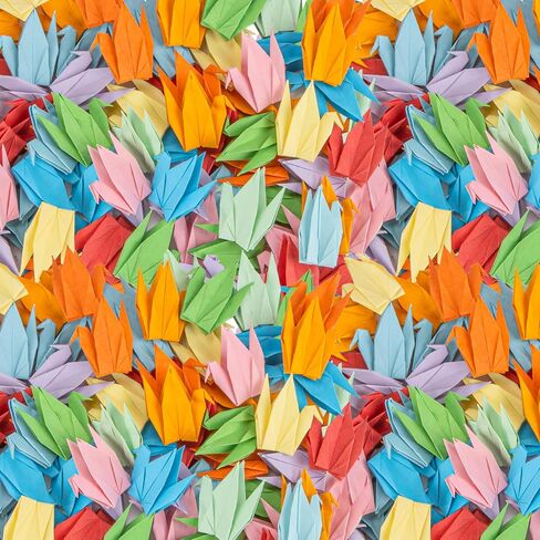Origami Paper Cranes - 200Pcs Mixed Colors Handmade Folded Paper Cranes,7cm Origami Paper for Wedding Decor, Tea Party,Home & Christmas Tree Ornaments in Saudi Arabia
