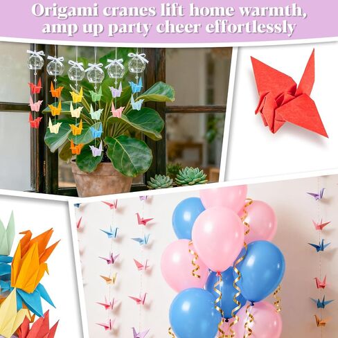 Origami Paper Cranes - 200Pcs Mixed Colors Handmade Folded Paper Cranes,7cm Origami Paper for Wedding Decor, Tea Party,Home & Christmas Tree Ornaments in Saudi Arabia