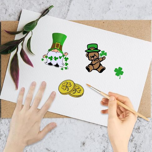 CRASPIRE Saint Patrick's Day Clear Rubber Stamps Four Leaf Clover Gnome Silicone Stamp Seal Transparent Silicone Stamps for Card Making DIY Scrapbooking Cards Making Photo Album Decorative in Saudi Arabia