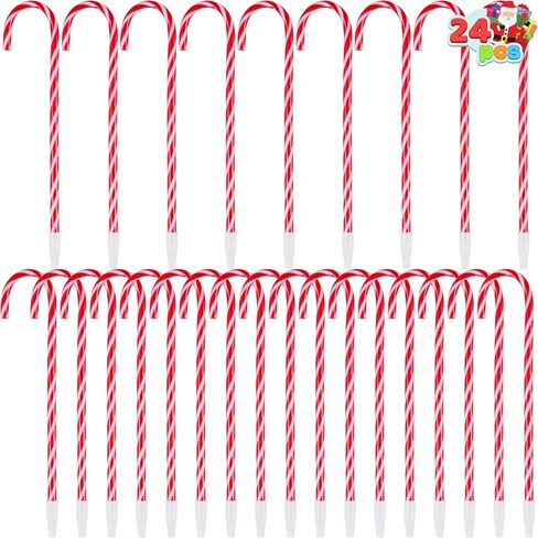 JOYIN 24 Pcs Christmas Candy Cane Ball Point Pens for Kids Gift, Xmas Pen Bulk for Christmas Stocking Stuffers, Teacher Student Gifts Classroom Supplies Carnival Prize Goodie Bag Fillers in Saudi Arabia