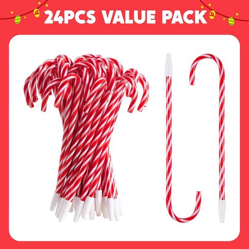 JOYIN 24 Pcs Christmas Candy Cane Ball Point Pens for Kids Gift, Xmas Pen Bulk for Christmas Stocking Stuffers, Teacher Student Gifts Classroom Supplies Carnival Prize Goodie Bag Fillers in Saudi Arabia