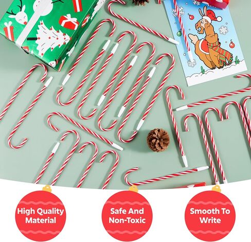 JOYIN 24 Pcs Christmas Candy Cane Ball Point Pens for Kids Gift, Xmas Pen Bulk for Christmas Stocking Stuffers, Teacher Student Gifts Classroom Supplies Carnival Prize Goodie Bag Fillers in Saudi Arabia