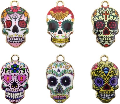 HONBAY 24PCS MENAMEL SKULL SHARMS SHARMS FOR MONDANT OR DIY CRAINTS in Saudi Arabia