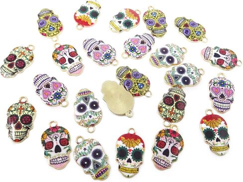 HONBAY 24PCS MENAMEL SKULL SHARMS SHARMS FOR MONDANT OR DIY CRAINTS in Saudi Arabia