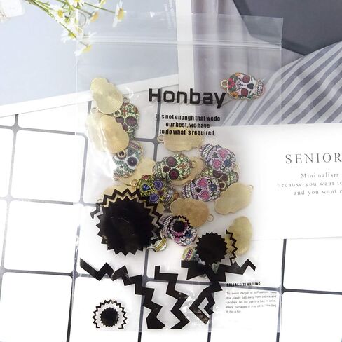 HONBAY 24PCS MENAMEL SKULL SHARMS SHARMS FOR MONDANT OR DIY CRAINTS in Saudi Arabia