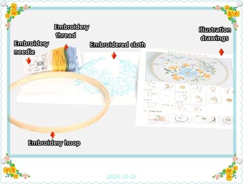 طقم Amiiba للتطريز مع نمط فطر الزهور ، DIY مجموعة كاملة من التطريز المتقاطع مع المبتدئين البالغين (فطر الزهور) in Kuwait