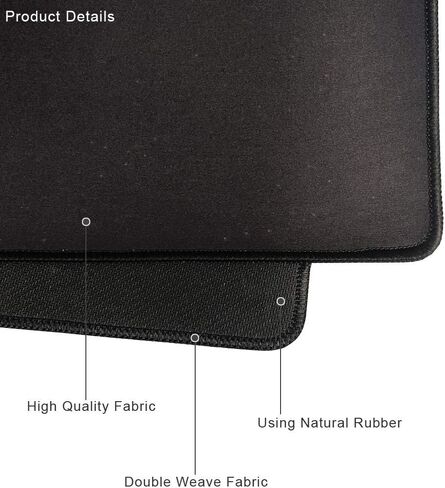 Stitched Edges Large Gaming Mouse Pad,Extended Mousepad with Non-Slip Rubber Base for Laptop Desktop Computer Keyboard Mat - Black Gold Marble in Saudi Arabia