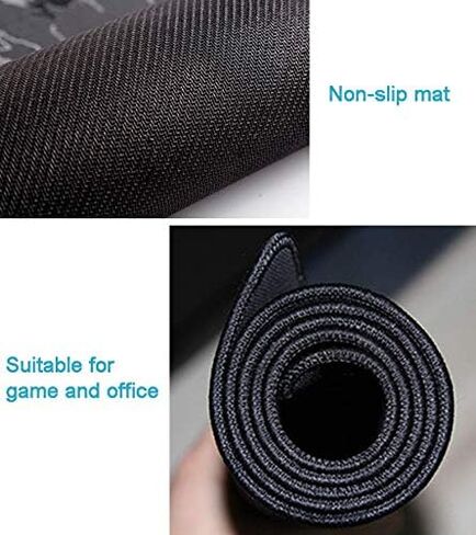 Stitched Edges Large Gaming Mouse Pad,Extended Mousepad with Non-Slip Rubber Base for Laptop Desktop Computer Keyboard Mat - Black Gold Marble in Saudi Arabia