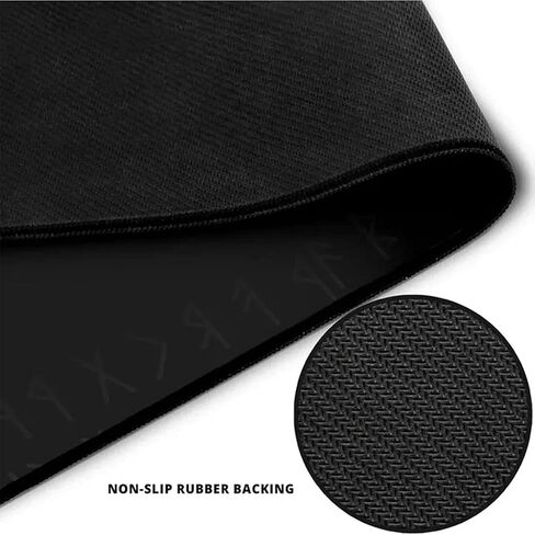 Viking Raven Rune Vegvisir Mouse Mat, 3D Print Tattoo Big Extended Desk Game Keyboard Pad with Non-Slip Base and Stitched Edge for Office & Home,Black,35.4" x 15.7" in Saudi Arabia
