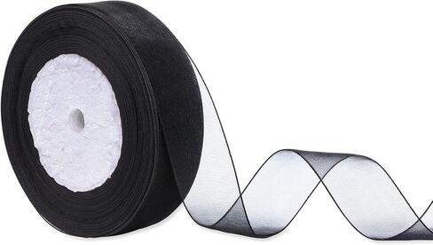 1 بوصة لامع شريط عضوي ، شرائط النسيج لأزهار باقات ، زفاف ، غلاف الهدايا ، الشعر ، الحرف ، الديكور 50 ياردة (الأرجواني العميق) in Kuwait