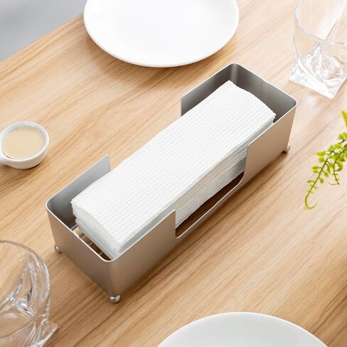 MyGift Modern Matte Black Metal Tabletop Folded Paper Hand Towel Holder, Commercial Countertop Tissue Paper Dispenser Tray for Tri-fold, C-Fold and Z-Fold Paper Towels, Set of 2 in Saudi Arabia