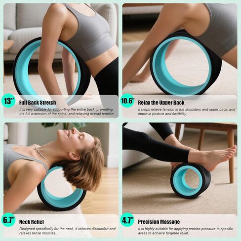 Back Wheel - Yoga Wheel for Back Pain Reliefn & Stretching, Back Roller for Deep Tissue Massage, Back Roller Wheel for Physical Therapy & Exercise- 3 Piece in Saudi Arabia