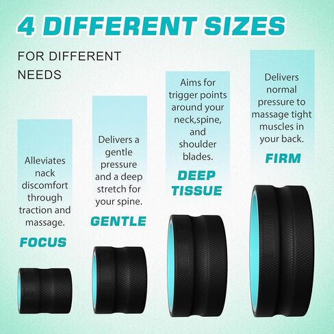Back Wheel - Yoga Wheel for Back Pain Reliefn & Stretching, Back Roller for Deep Tissue Massage, Back Roller Wheel for Physical Therapy & Exercise- 3 Piece in Saudi Arabia