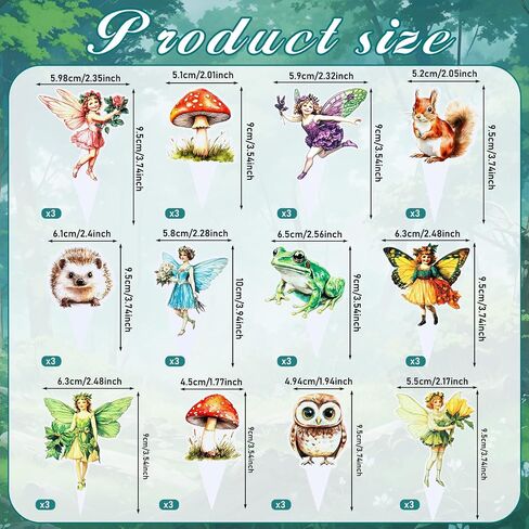 Honeydak 36 Pcs Woodland Fairy Cupcake Toppers Birthday Party Forest Cupcake Toppers Angel Fairy Theme Birthday Party Decoration for Girls Supplies for Wooden Baby Shower Wedding Garden in Saudi Arabia