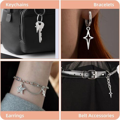 120 PCS STAR SHARMS لـ Jewelry Making Silver Star Charm Mini Jewelry Making Pendants Hollow Four Four Pointed Star Charms DIY Diy Necklace Mosts Supplies Supplies Conflies Conflies in Saudi Arabia