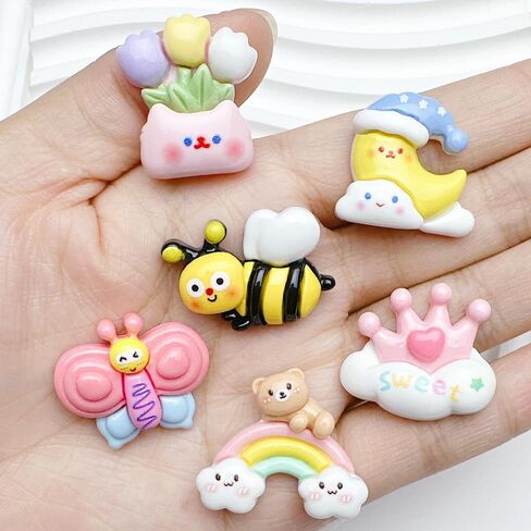 RANXIZY 50 PC Cute Bumble Bee Charm Decor Plastic Resin Craft Bees for DIY Projects and Decoration in Kuwait