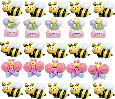 RANXIZY 50 PC Cute Bumble Bee Charm Decor Plastic Resin Craft Bees for DIY Projects and Decoration in Kuwait