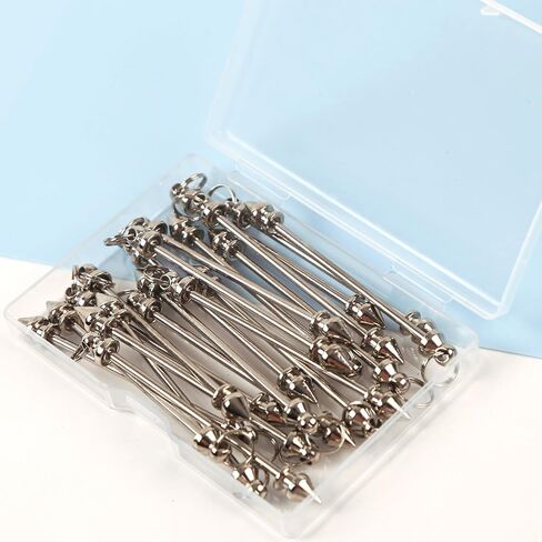 20 Pcs Beadable Keychain Bar for Beads Bulk Metal Keychain Making Supplies Silver in Saudi Arabia