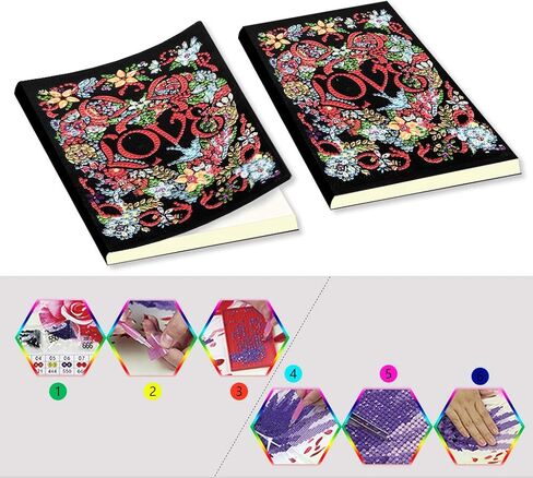 5D Diamond Art Painting Kits Love Heart-Shape Garland Cover Leather DIY SPERISS PROSTERBOOK CROSS STITCH Diamond Art Book Book Gift 8.27x5.in in Saudi Arabia