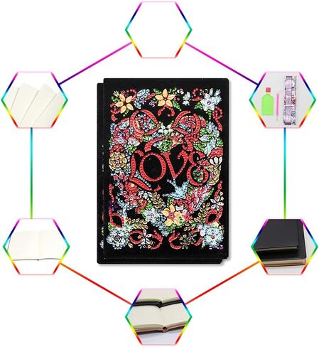 5D Diamond Art Painting Kits Love Heart-Shape Garland Cover Leather DIY SPERISS PROSTERBOOK CROSS STITCH Diamond Art Book Book Gift 8.27x5.in in Saudi Arabia