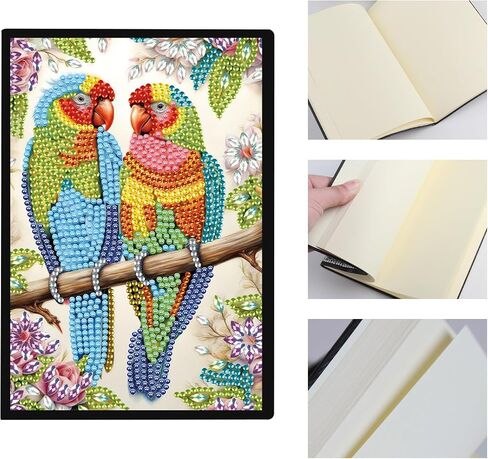 DCIDBEI 2 Pack A5 Diamond Art Paintings Peacock Peacock Blank 50 Sheets Miamond Art Kits for البالغين كتب الببغاء Peacock Cross Journal Journal Book Notepad Diamond Paintbook A5 in Saudi Arabia