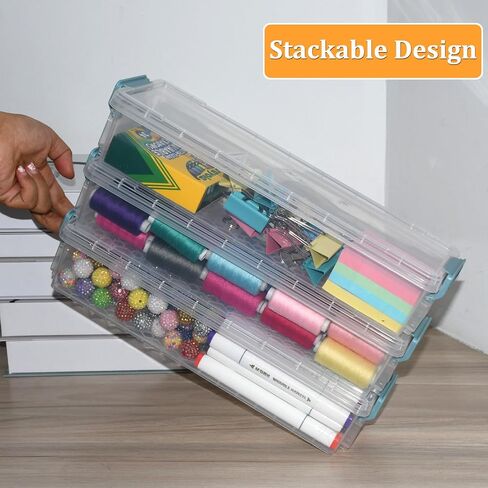 4 Packs Extra Long Pencil Box Large Capacity Pencil Case Clear Plastic Storage Container Long Paint Brush Storage Box Plastic Pencil Holder with Latching Lids (4) in Saudi Arabia