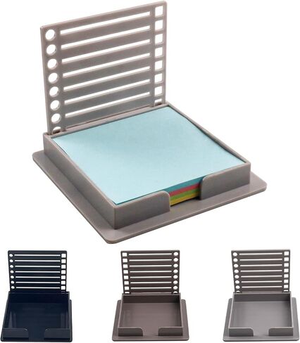 Sticky Note Holder with Stencil, Cute 3 * 3 Inch Self Sticky Note Oraganizer, Compatible with Post It Note Template Sticky Note Dispenser for Desk (Black) in Saudi Arabia