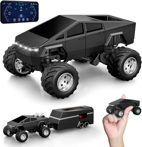 Mini Remote Control Cars RC Car Kids Toys 1:64 Scale Alloy Off Road RC Truck 2.4GHz التحكم عن بُعد ألعاب الشاحن in Kuwait