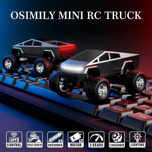 Mini Remote Control Cars RC Car Kids Toys 1:64 Scale Alloy Off Road RC Truck 2.4GHz التحكم عن بُعد ألعاب الشاحن in Kuwait