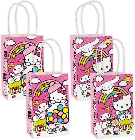 Unique Hello Kitty Goodie Bags - 16 Paper Party Bags - Hello Kitty Birthday Decorations - Officially Licensed - Perfect for Kids Birthday and Party Favors in Saudi Arabia