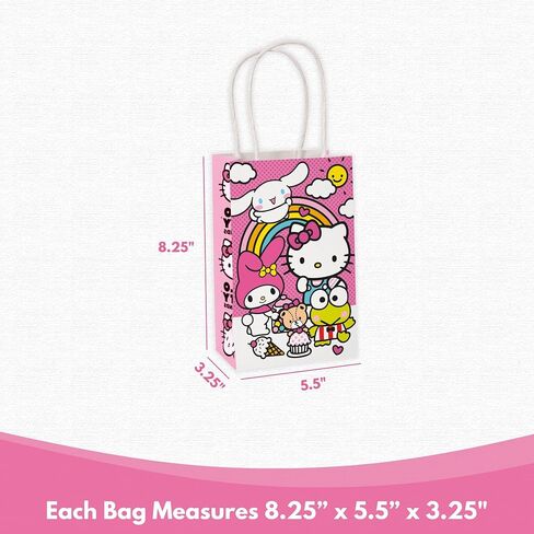 Unique Hello Kitty Goodie Bags - 16 Paper Party Bags - Hello Kitty Birthday Decorations - Officially Licensed - Perfect for Kids Birthday and Party Favors in Saudi Arabia